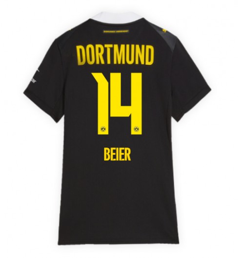 Borussia Dortmund Maximilian Beier #14 Vieraspaita Naisten 2026-27 Lyhythihainen Borussia Dortmund Maximilian Beier #14 Vieraspaita Naisten 2026-27 Lyhythihainen